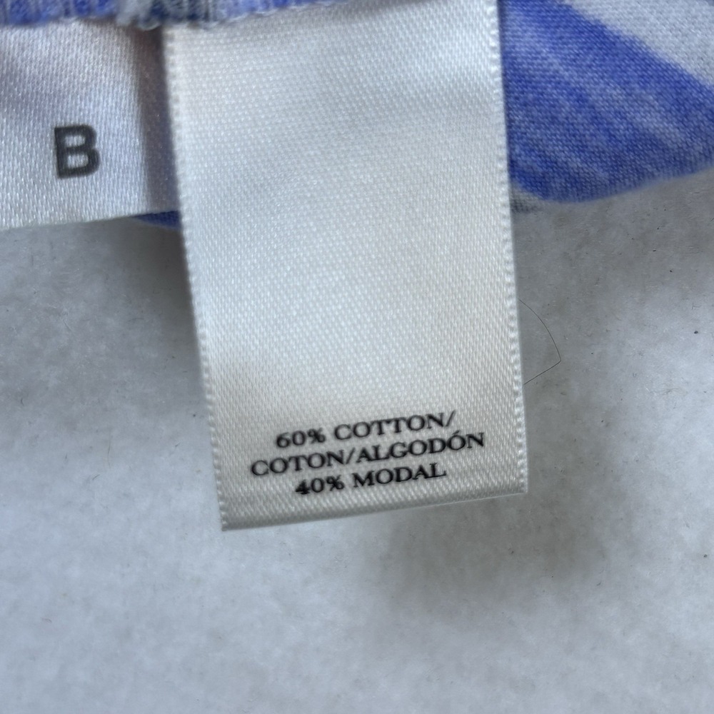 Ann Taylor Women's Blue Striped Cap Sleeve Tie Back Scoop Neck L Coastal Style - Picture 7 of 8